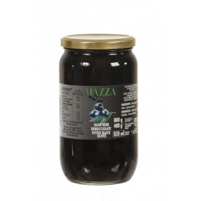 Black olives without pits MAZZA Italy, 700 g / 320 g